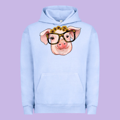 Sunflowers With Pig Urban Hoodie Designed By Ranaportraitstore