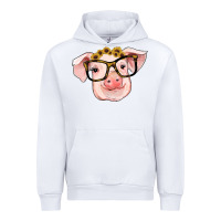 White sunflowers with pig Urban Hoodie - RanaPortraitStore