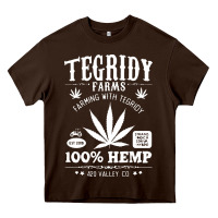 Chocolate Brown tegridy farms Heavy Core Tee - linhVisuals