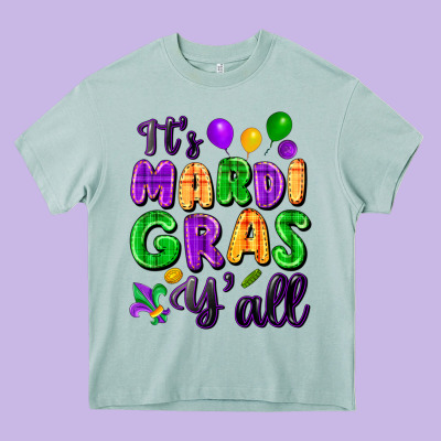It's Mardi Gras Y'all Heavy Core Tee Designed By Fadigitalartstudio