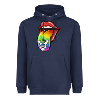 Navy Pride LGBT Sign Tongue Heavyweight Hoodie - Jasminsmagicworld