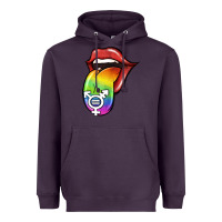 Plum Pride LGBT Sign Tongue Heavyweight Hoodie - Jasminsmagicworld