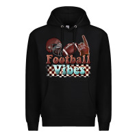 Black football vibes Premium Hoodie - BarkalooDesign