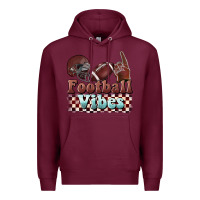 Burgundy football vibes Premium Hoodie - BarkalooDesign