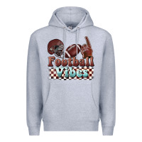 Heather Grey football vibes Premium Hoodie - BarkalooDesign