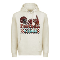 Oatmeal Heather football vibes Premium Hoodie - BarkalooDesign