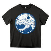 Asphalt River Mountain Badge Heavy Core Tee - linhVisuals