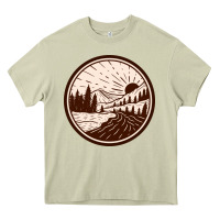 Mossy River Forest Brown Heavy Core Tee - linhVisuals
