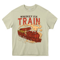 Mossy Whiskey Train Heavy Core Tee - linhVisuals