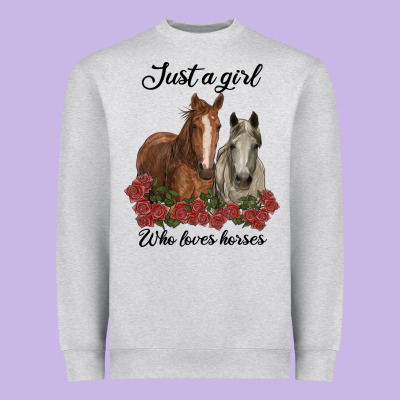 Just A Girl Who Loves Horses No Background Heavyweight Sweatshirt Designed By Ranaportraitstore