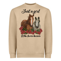 Mushroom just a girl who loves horses no background Heavyweight Sweatshirt - RanaPortraitStore