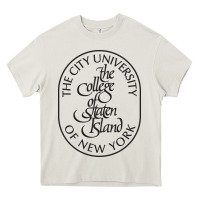 Cream College Of Staten Island Heavy Core Tee - linhVisuals