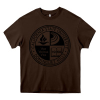 Chocolate Brown Csu Dominguez Hills Heavy Core Tee - linhVisuals