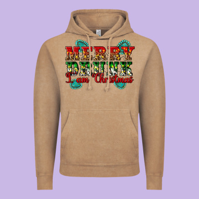 Merry Drink I Am Christmas Vintage Hoodie Designed By Artiststas
