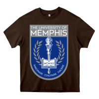 Chocolate Brown University Of Memphis Heavy Core Tee - linhVisuals