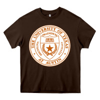 Chocolate Brown University Of Texas At Austin Heavy Core Tee - linhVisuals