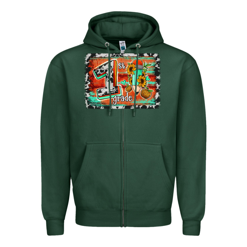 Western Back To School 1st Grade Zipper Hoodie by Jasminsmagicworld | Teevron