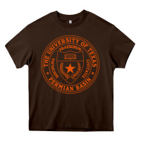 Chocolate Brown Ut Permian Basin Heavy Core Tee - linhVisuals