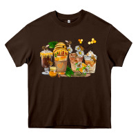 Chocolate Brown Honey Bee Coffee Cups Heavy Core Tee - FaDigitalArtStudio