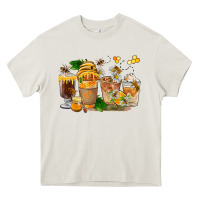 Cream Honey Bee Coffee Cups Heavy Core Tee - FaDigitalArtStudio