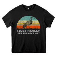 Black funny i just really like turkeys thanksgiving Heavy Core Tee - linhVisuals