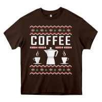 Coffee Ugly Sweater Christmas Heavy Core Tee | Teevron