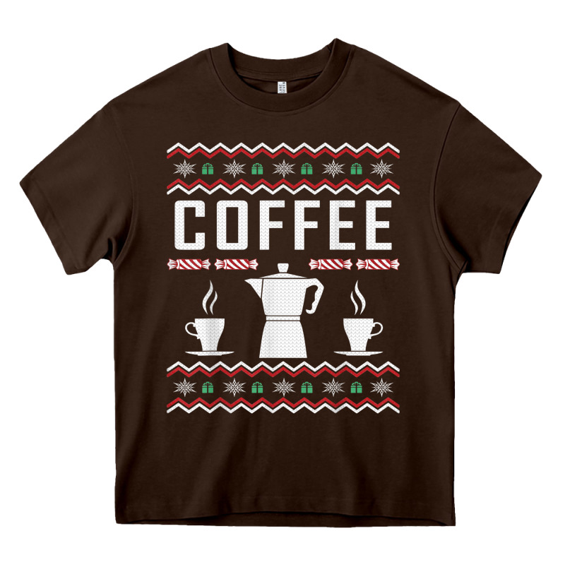 Coffee Ugly Sweater Christmas Heavy Core Tee by linhVisuals | Teevron