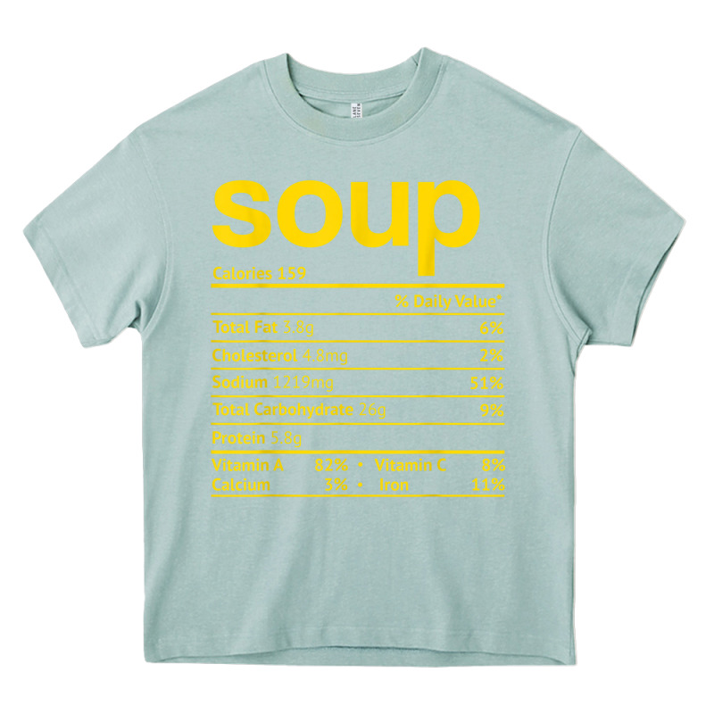 Soup Nutrition Facts Funny Thanksgiving Christmas Food Heavy Core Tee by linhVisuals | Teevron