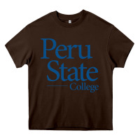 Chocolate Brown Peru State College Wordmark Heavy Core Tee - linhVisuals