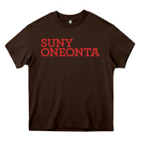Chocolate Brown Suny Oneonta Wordmark Heavy Core Tee - linhVisuals