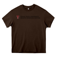 Chocolate Brown Texas Tech University Health Sciences Center Wordmark Heavy Core Tee - linhVisuals