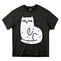 Asphalt cat giving the finger Heavy Core Tee - linhVisuals