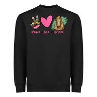 Black peace love horses Heavyweight Sweatshirt - RanaPortraitStore