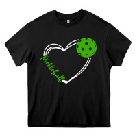 Black love pickleball women Heavy Core Tee - linhVisuals