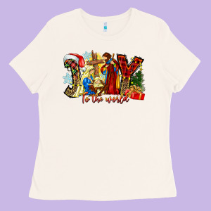 Joy To The World Ladies Tee Designed By Cowhidedigitalart