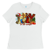 White Joy To The World Ladies Tee - CowhideDigitalArt