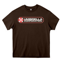 Chocolate Brown umbrella corporation company Heavy Core Tee - linhVisuals