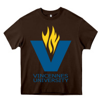 Chocolate Brown Vincennes University Heavy Core Tee - linhVisuals