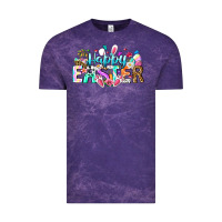 Cloud Purple Happy Easter Bunny Vintage Tee - CowhideDigitalArt