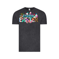Vintage Black Happy Easter Bunny Vintage Tee - CowhideDigitalArt