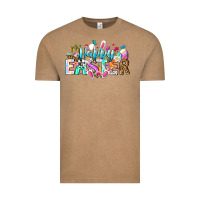 Vintage Coffee Happy Easter Bunny Vintage Tee - CowhideDigitalArt