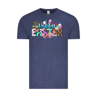 Vintage Denim Happy Easter Bunny Vintage Tee - CowhideDigitalArt