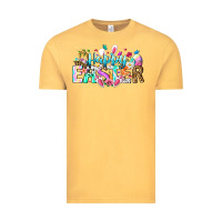 Vintage Mustard Happy Easter Bunny Vintage Tee - CowhideDigitalArt
