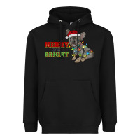 Black merry and bright french bulldog Heavyweight Hoodie - RanaPortraitStore