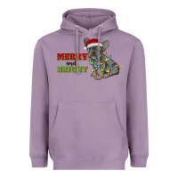 Lavender merry and bright french bulldog Heavyweight Hoodie - RanaPortraitStore