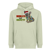 Matcha merry and bright french bulldog Heavyweight Hoodie - RanaPortraitStore
