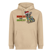 Mushroom merry and bright french bulldog Heavyweight Hoodie - RanaPortraitStore