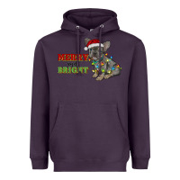 Plum merry and bright french bulldog Heavyweight Hoodie - RanaPortraitStore