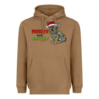 Toasted Coconut merry and bright french bulldog Heavyweight Hoodie - RanaPortraitStore
