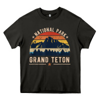 Asphalt national park grand teton vintage retro hiking Heavy Core Tee - linhVisuals